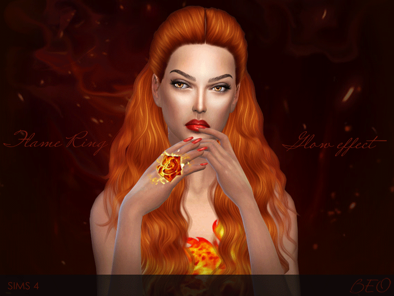Flame flower ring for The Sims 4 by BEO